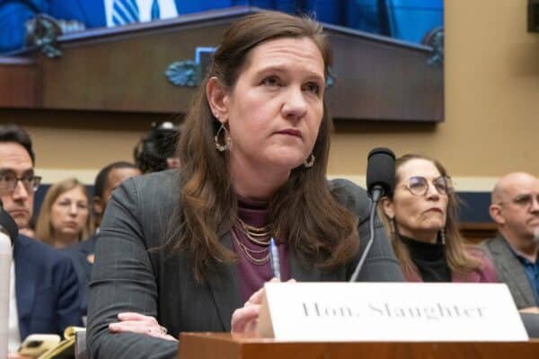 Photo: Rebecca Kelly Slaughter is facing the subcommittee of the Energy and Commerce Committee of the Chamber of Representatives on Commerce, Manufacture and Commercial Hearing entitled "The World Wild Web: examining Harms Online," March 26, 2025.