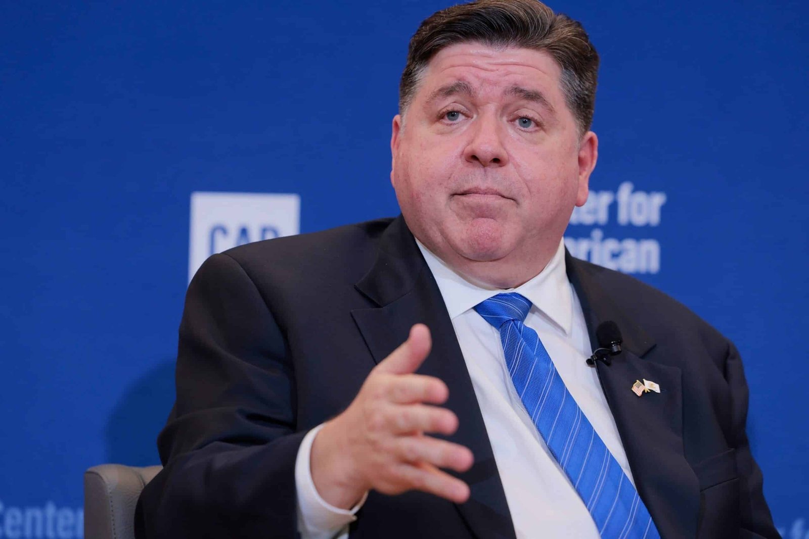 Photo: The governor of Illinois, Pritzker, speaks at Center for American Progress in Washington, DC