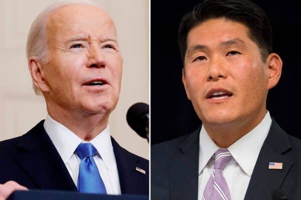 Photo: President Joe Biden talks about the recent approval of the Senate of the Project of Supplementary National Security Law at the White House, on February 13, 2024. The United States prosecutor Robert Hur speaks at a press conference, on September 19, 2018, in Baltimore.