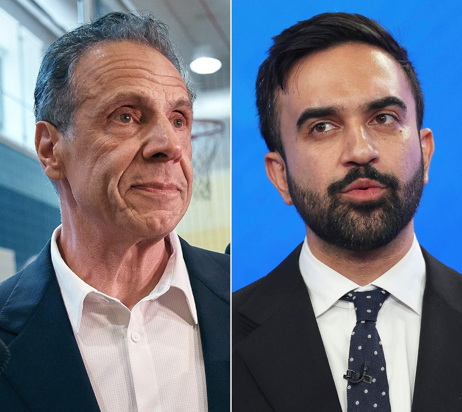 Photo: New York Mayor candidate, Andrew Cuomo in New York City, June 24, 2025 and the mayor's candidate Zohran Mamdani in New York City, June 4, 2025.