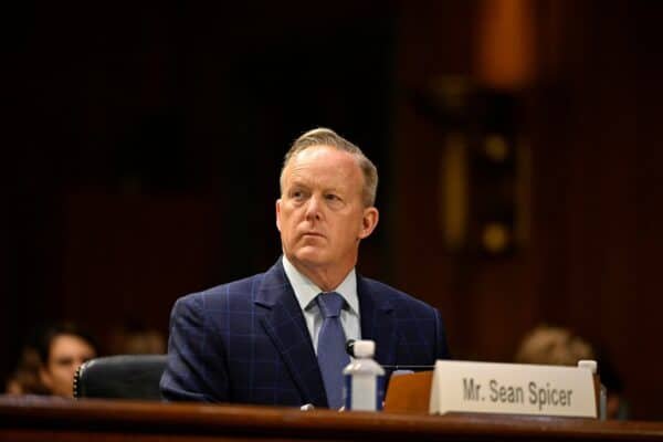 Photo: Sean Spicer Listen to question during the Senate Committee about judicial hearings on how the cover -up drill into danger of America and undermined the Constitution in the Dirksen Senate Office building in Washington, DC, June 18, 2025.