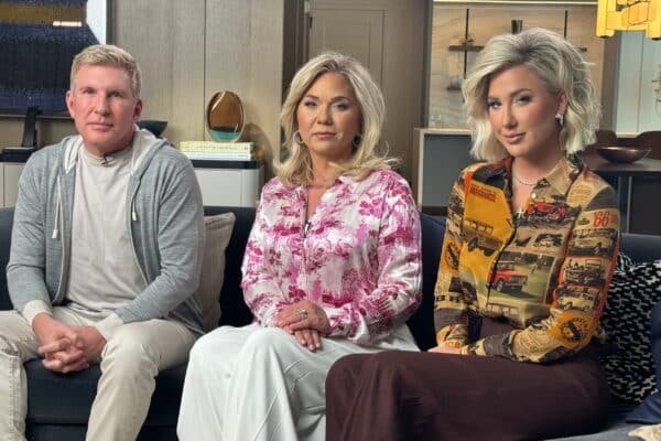 The reality television stars Todd and Julie Chrisley discuss freedom after Trump forgive