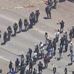 Federal agents clash with protesters during the ice ray in the south of the California farm