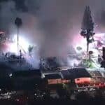 More than 100 firefighters fight against the fireworks of California that leaves the woman in critical condition