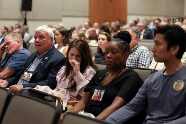 Photo: The relatives of the victims attend a research hearing of the National Transportation Security Board (NTSB) at the NTSB headquarters in Washington, DC, July 30, 2025.