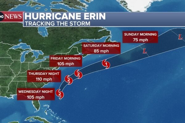 Hurricane Erin live updates: North Carolina under the state of emergency, Northeast Beaches Close
