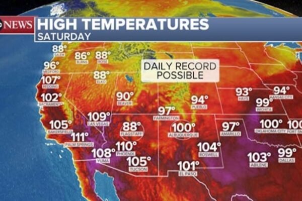 Photo: High temperature map