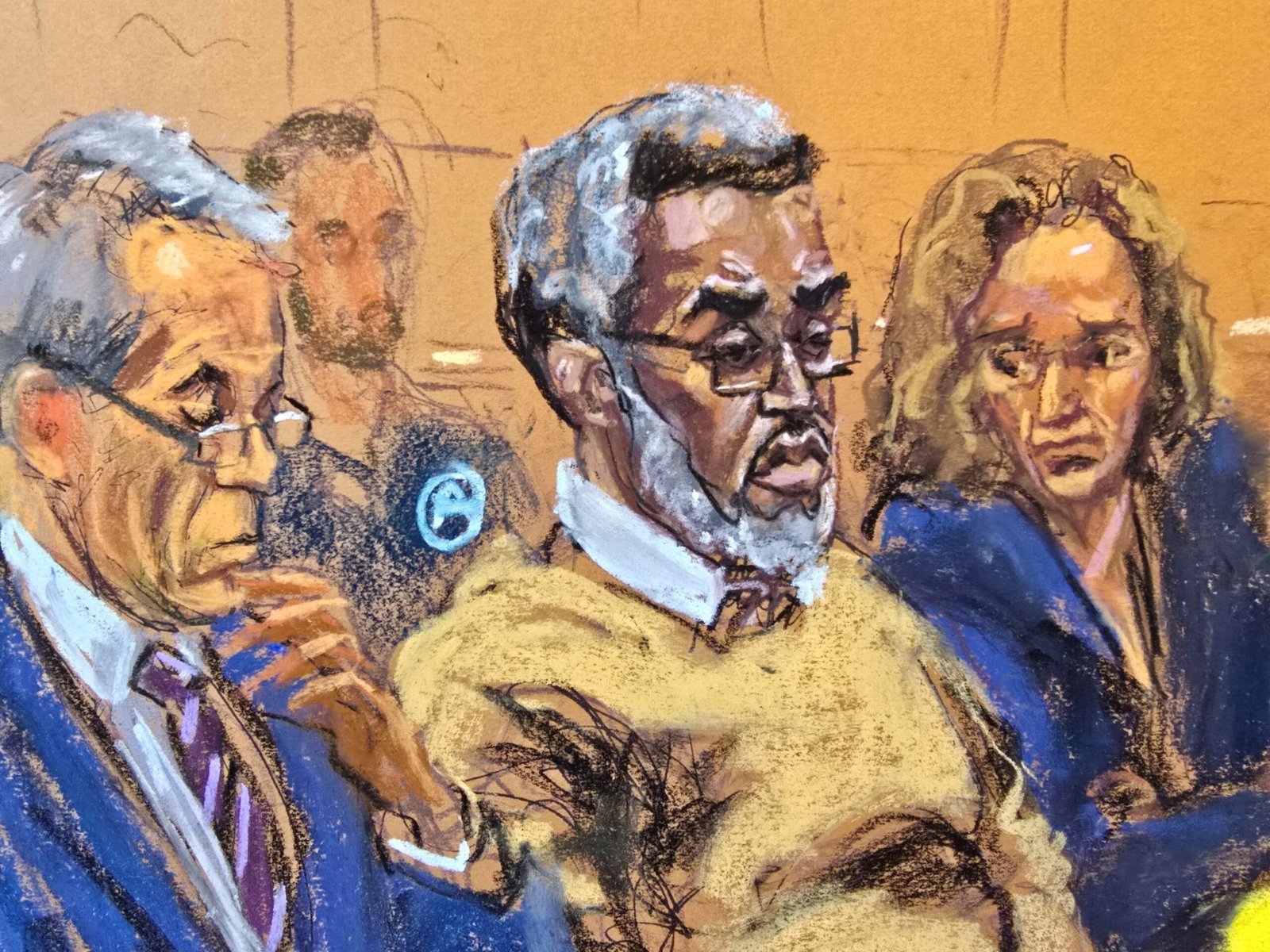 Photo: Seon audience of Sean "Diddy" Combs for charges of transporting prostitutes to participate in drugs fed by drugs, in New York City