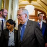 Senator Mitch McConnell falls in the hallway of the Capitol